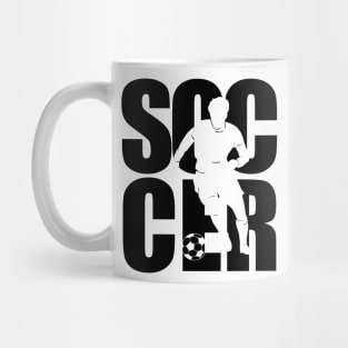 soccer text masking black Mug